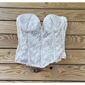 Vintage Carnival Lace Corset Bra Size 38A Women’s Beige